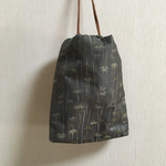 着物リメイク ウール竹柄 信玄袋