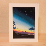 油絵原画『月の見える頃』　額縁付き