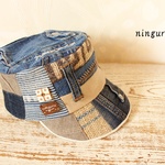 （yu199100様オーダー項目）デニム×コーヒー麻袋のKEPI