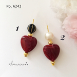 No.A242 ぷっくりキュートな❣︎ハートのピアス / イヤリング
