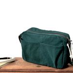 帆布のショルダーバッグ〈size3〉ダークグリーン【受注制作】折りたたみ傘が入るサイズ