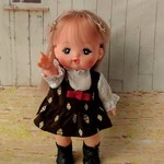 コーディロイ茶ワンピ　メルちゃんソランちゃんレミンちゃん　