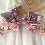 sale**flower ribbon バレッタ　2色の薔薇/スミレ