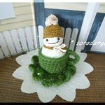 miniティーカップ雪だるまちゃん（緑）