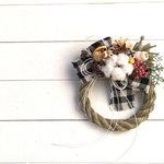 しめ縄リース チェックリボン