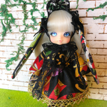 オビツ11サイズ服うさみみ和柄ドレスセット③