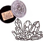 送料込『丸箱入クリスタルー水晶原石』の消しゴムはんこ