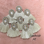 再販6♡きらきら♡ビーズ刺繍のフリンジピアス