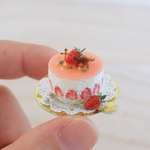 いちごと猫の小さなクリスマスケーキ　8分の1サイズ