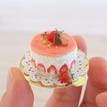 いちごと猫の小さなクリスマスケーキ　6分の1サイズ