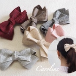 【再販なし！】上品なヘリンボーン柄♡Carolineのリボンバレッタ
