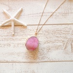 Druzy Quartz Necklace Pink ② 