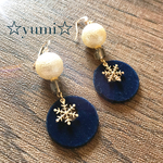 冬の訪れ☆雪の結晶ピアス