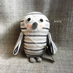 靴下フクロウぬいぐるみ(グレーボーダー)
