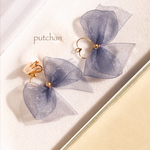 lavender ribbon クリップイヤリング＊ピアスも◎
