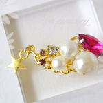 PINKLadyビジューのイヤーカフ風ピアス＊イヤリング