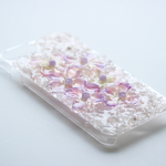 お花と天然石のiPhoneクリアケース①
