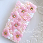 お花のスマホケース♡iPhoneケースライトピンクリボン
