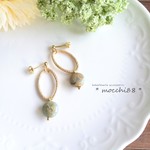 インプレッションストーンとオーバルのピアス/イヤリング