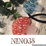 G032〉パールが可愛いきのこヘアゴム