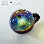 【cosmic town】1点物 宇宙モチーフガラスペンダント / ネックレス  ギフトボックス & 鹿革紐付【オパール入り】