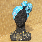 ハンドプリントシルク　ヘアターバン　針金入り