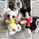 オーダー品☆はるなみ様【送料無料】白猫・ハチワレ黒白猫*桜🌸あみぐるみストラップ