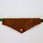 ☆クリスマス限定☆ツリー柄バンダナ×緑の首輪