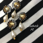 再販3♡ビーズ刺繍と雫パールビーズピアス