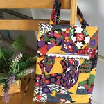 ⭐️本日のお買い得⭐️ぴったりA4サイズフアイルが入るトートバッグ❤️和風扇柄ポケット付きミニバッグ