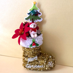 クリスマスブーツの置物（ゴールド）