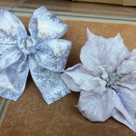 ◆◆1220aiko様専用◆◆xmas-14260/★クリスマス・フラワー＆リボン15個セット★/ポインセチア＆スノーフレーク・リボン