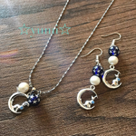 月夜の猫ちゃん パールネックレス＆ピアス
