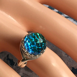 再販・・ バミューダブルー ミラーボールのヴィンテージ ring