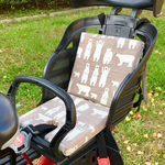 自転車チャイルドシート用 着せ替えクッション×北欧クマ柄☆グレージュ