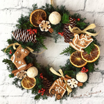 クリスマスプレゼントにもおすすめの可愛いリース｜ジンジャークッキーリース（オレンジ）