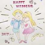 ウエルカムボード  似顔絵