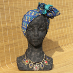 ☆ハンドプリントシルク　ヘアターバン　針金入り