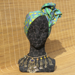 ハンドプリントシルク　ヘアターバン　針金入り