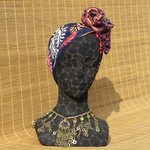 ☆ハンドプリントシルク　ヘアターバン　針金入り