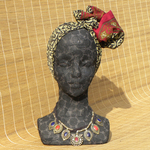 ハンドプリントシルク　ヘアターバン　針金入り