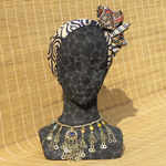 ☆ハンドプリントシルク　ヘアターバン　針金入り