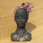 ☆ハンドプリントシルク　ヘアターバン　針金入り