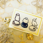 【再販】消しゴムはんこ インコとマカロンのはんこ