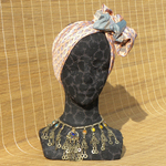 ハンドプリントシルク　ヘアターバン　針金入り