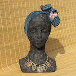 ハンドプリントシルク　ヘアターバン　針金入り