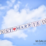 ☆11/11よりSALE☆ ⑧「JUST♡MARRIED」マット紙  ウェディングガーランド☆結婚パーティー☆（送料込）