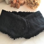 ふんわりあったか大人乙女のプチマフラーorネックウォーマー＊上品black＆lace*