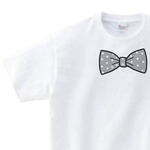 だまし絵　水玉 蝶ネクタイ（リボン）Tシャツ　　100〜160サイズ【受注生産品】