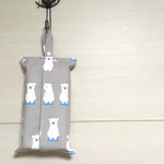 ボックスティッシュカバー☆しろくま ・ベージュグレー